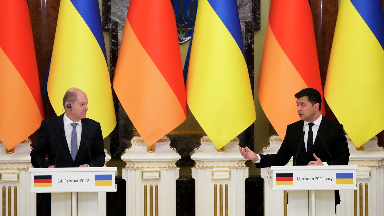 Канцлер Германии Олаф Шольц и президент Украины Владимир Зеленский