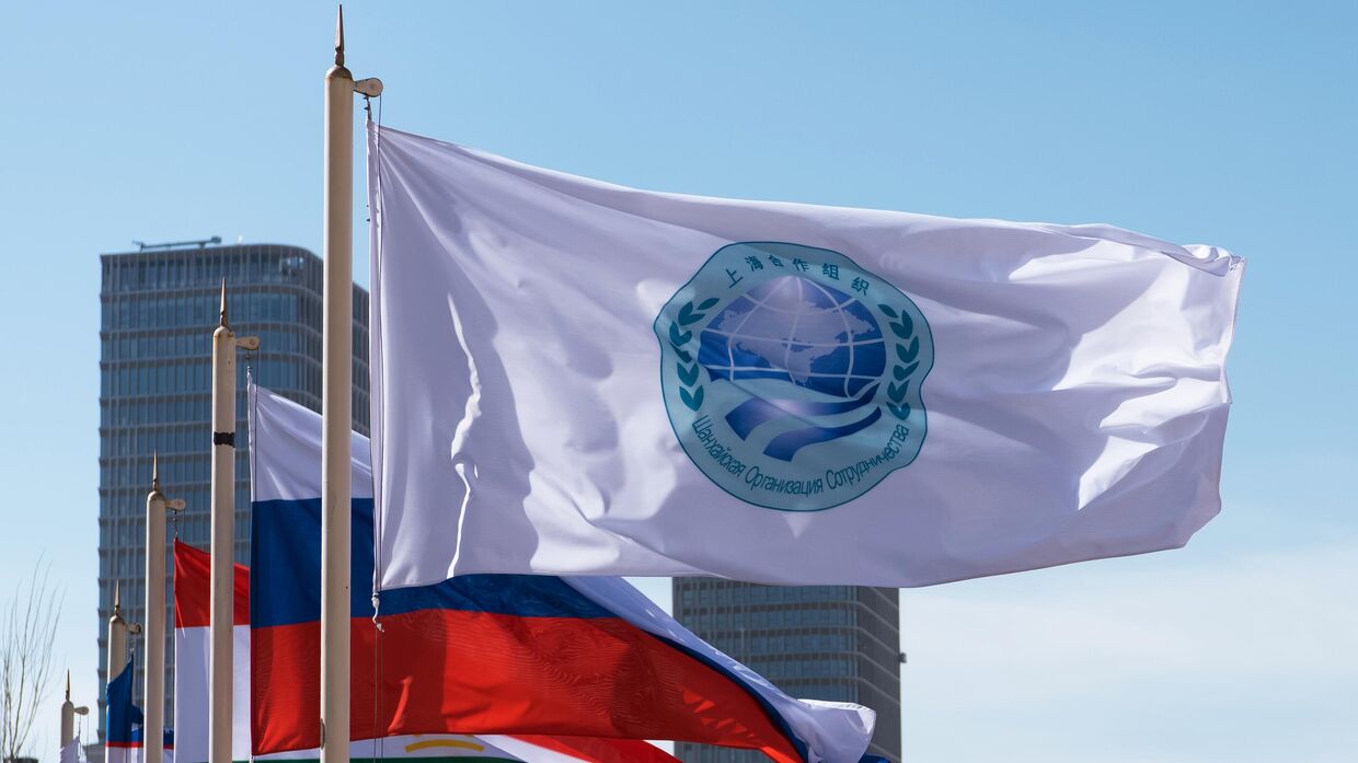 Флаг Шанхайской организации сотрудничества