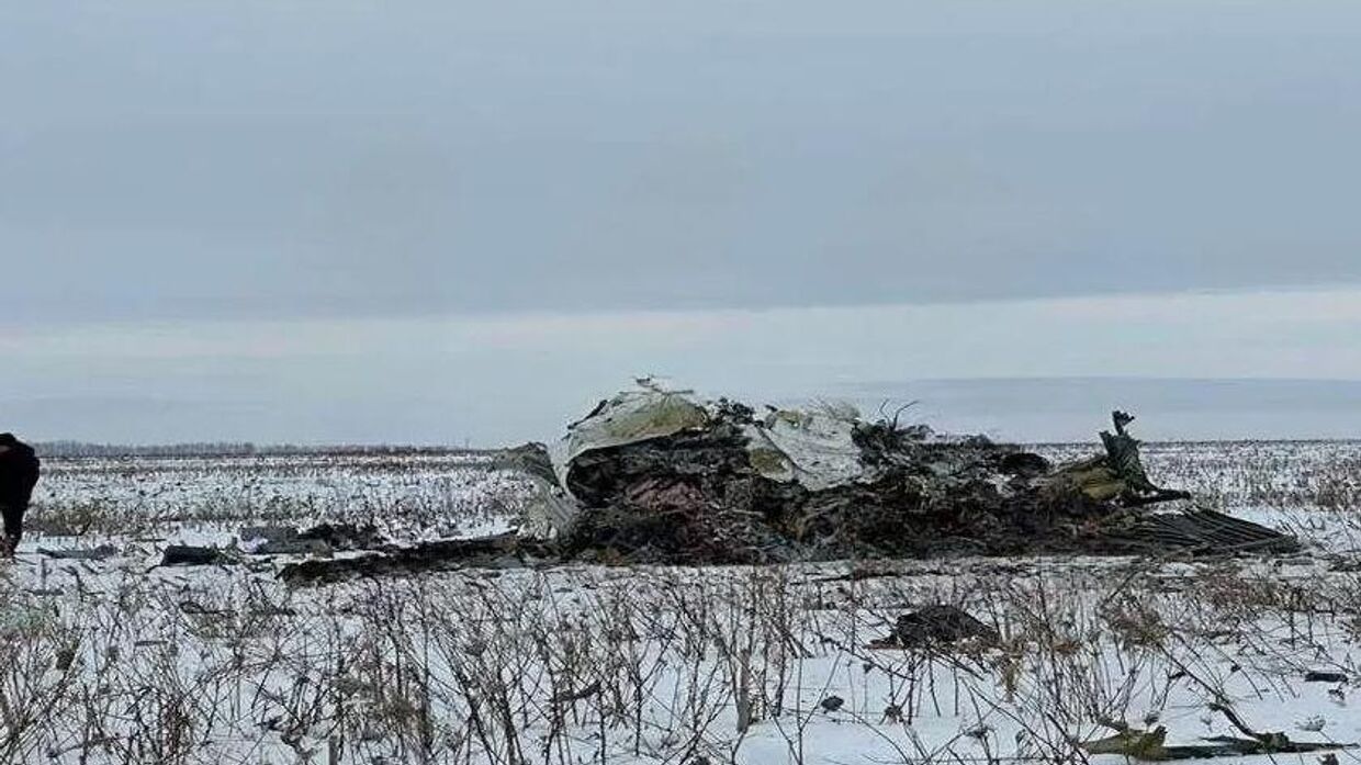 Место падения самолета Ил-76 в Белгородской области