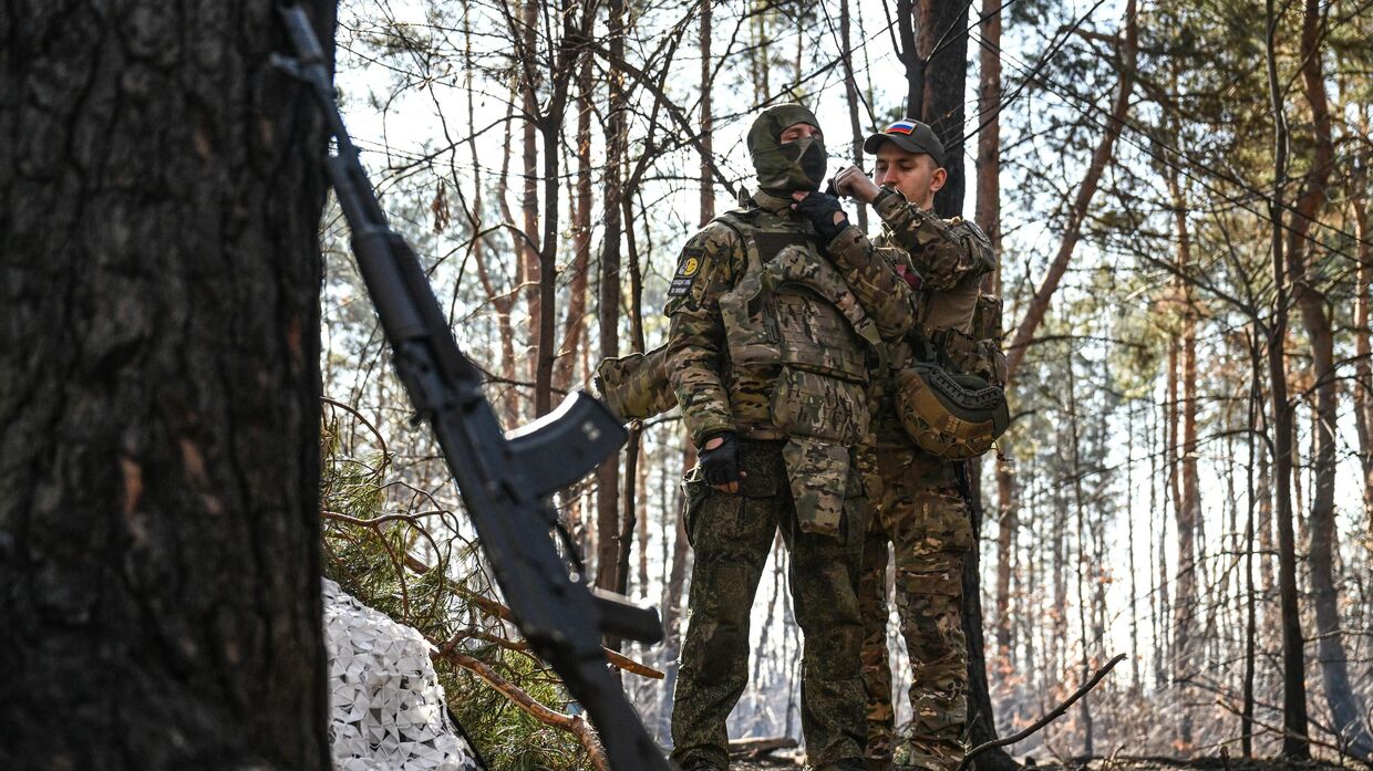 Подготовка к выполнению боевой задачи военнослужащими 177-го полка морской пехоты Каспийской флотилии на Курском направлении