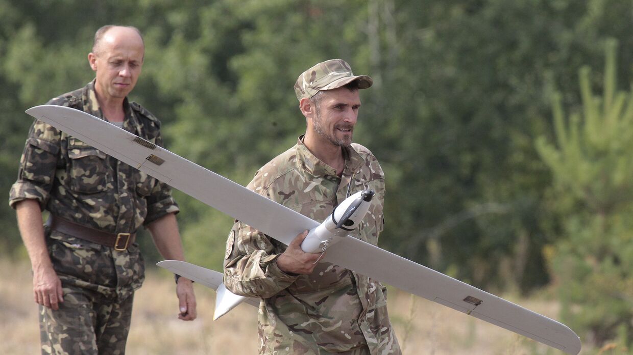 Украинский беспилотник во время учений