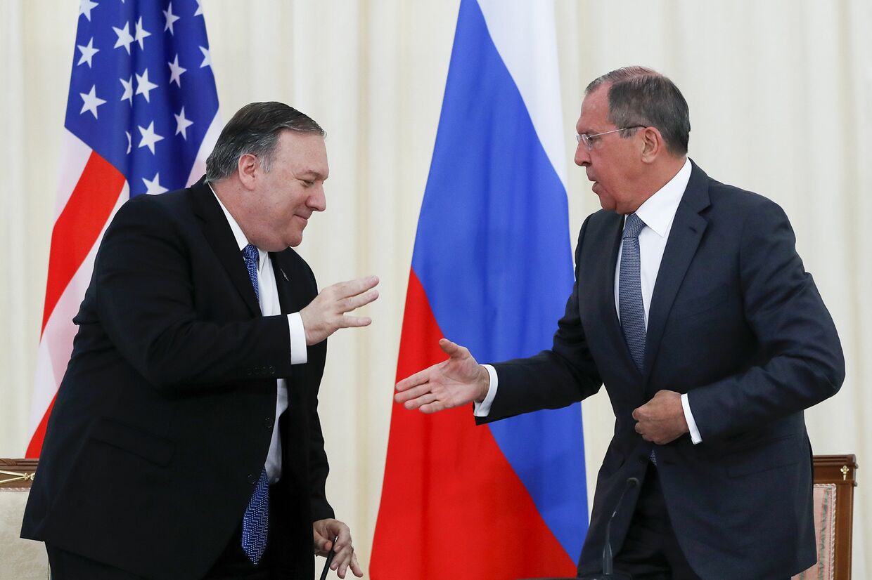 Встреча главы МИД РФ С. Лаврова с госсекретарем США М. Помпео