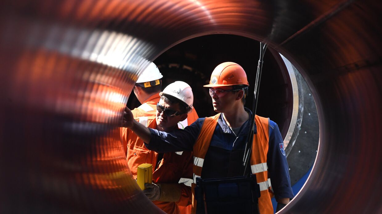 Строительство газопровода Северный поток-2 в Ленинградской области