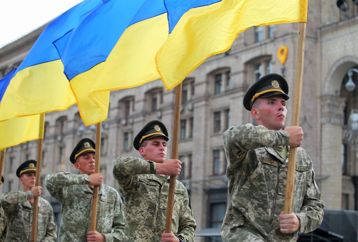 Репетиция парада ко Дню независимости Украины в Киеве