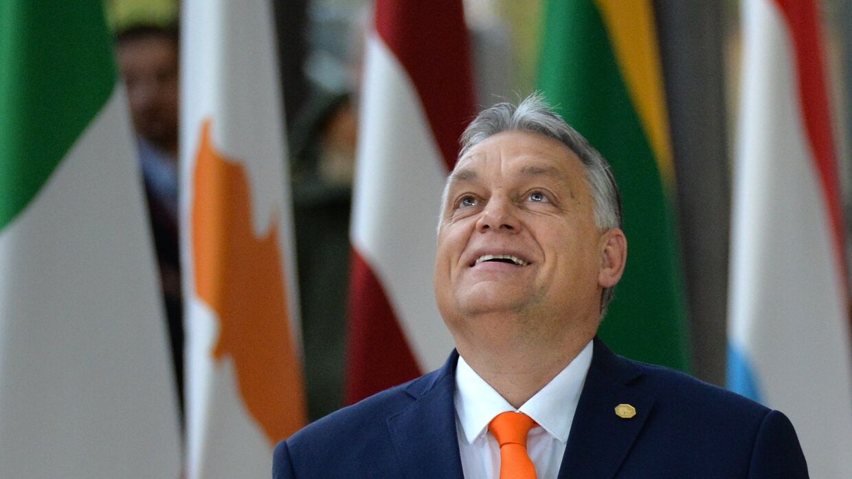 Премьер-министр Венгрии Виктор Орбан на саммите глав государств и правительств Евросоюза в Брюсселе