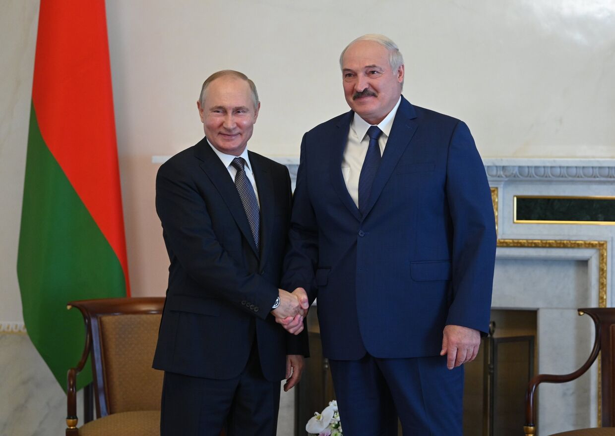 Рабочая встреча президента РФ В. Путина с президентом Белоруссии А. Лукашенко