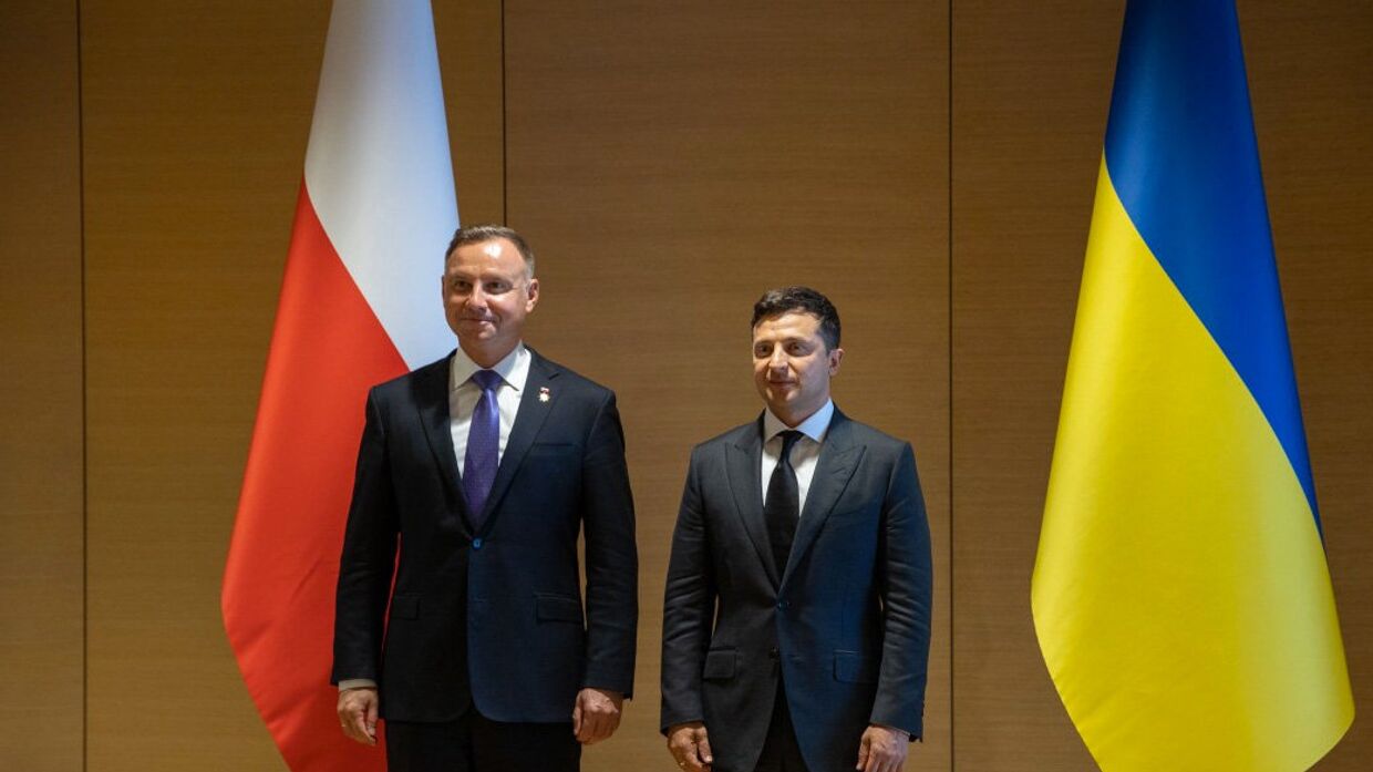 Президент Украины Владимир Зеленский и президент Польши Анджей Дуда на саммите «Крымская платформа» в Киеве