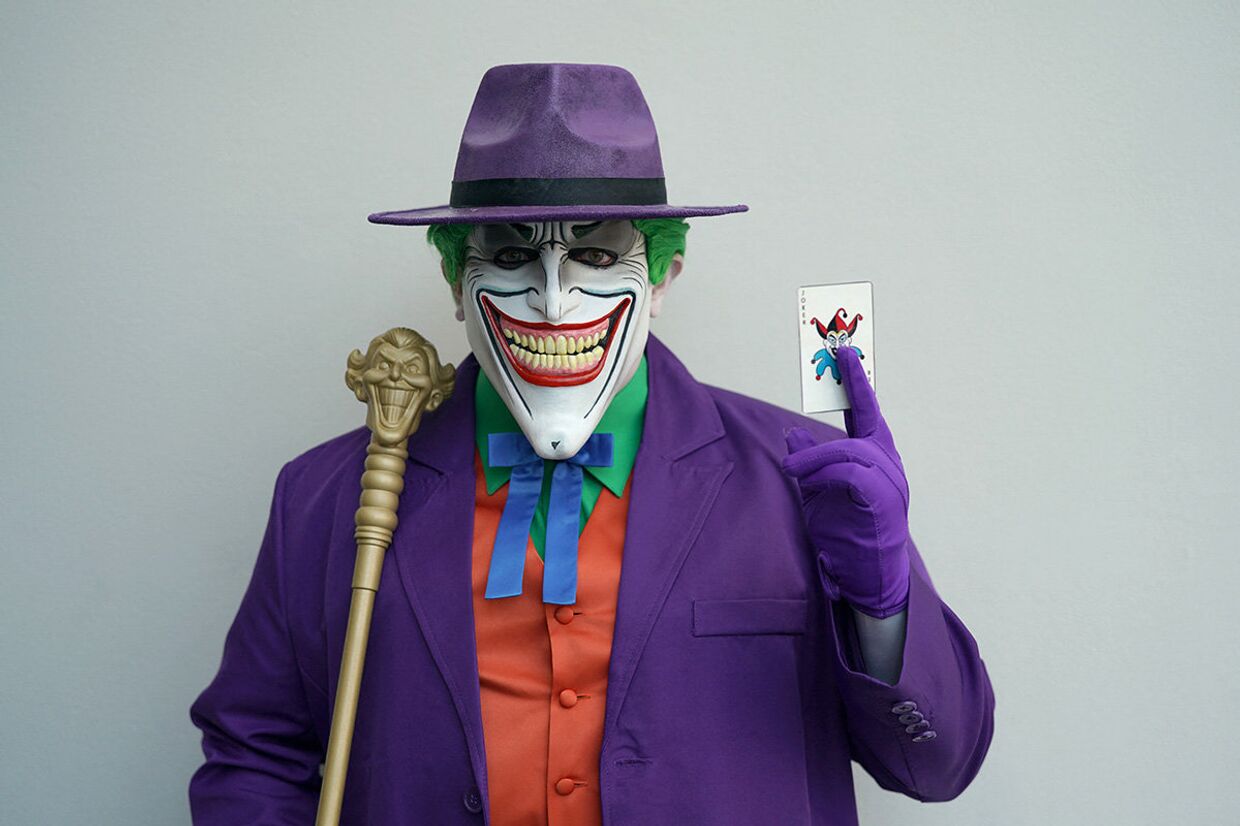 Косплеер в образе Джокера на Comic Con 2019 в Нью-Йорке